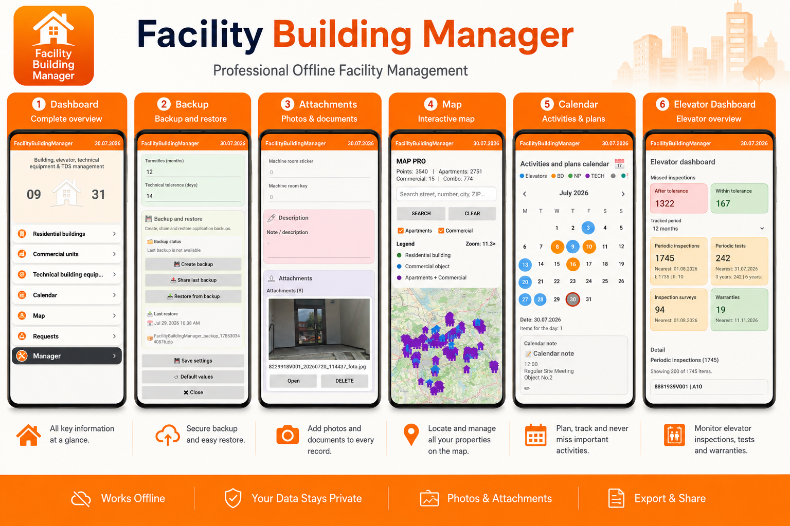 Facility Building Manager – offline aplikace pro správu budov a technický dozor